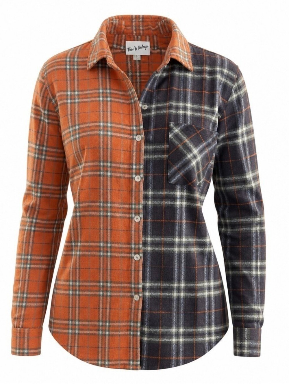 The Nu Vintage Orange Plaid Shirt Medium